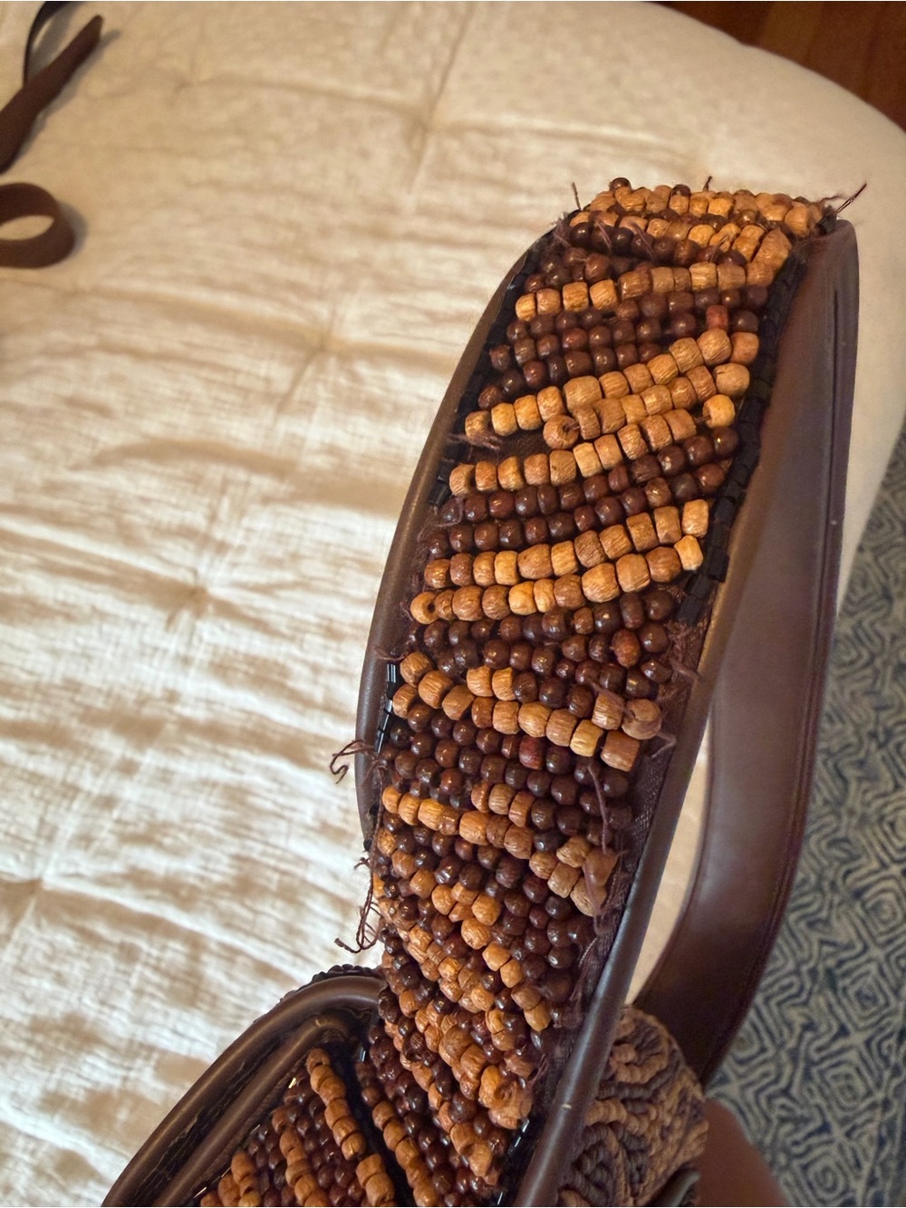 STAUD Brown Beaded Shoulder Bag - Picture 3 of 6